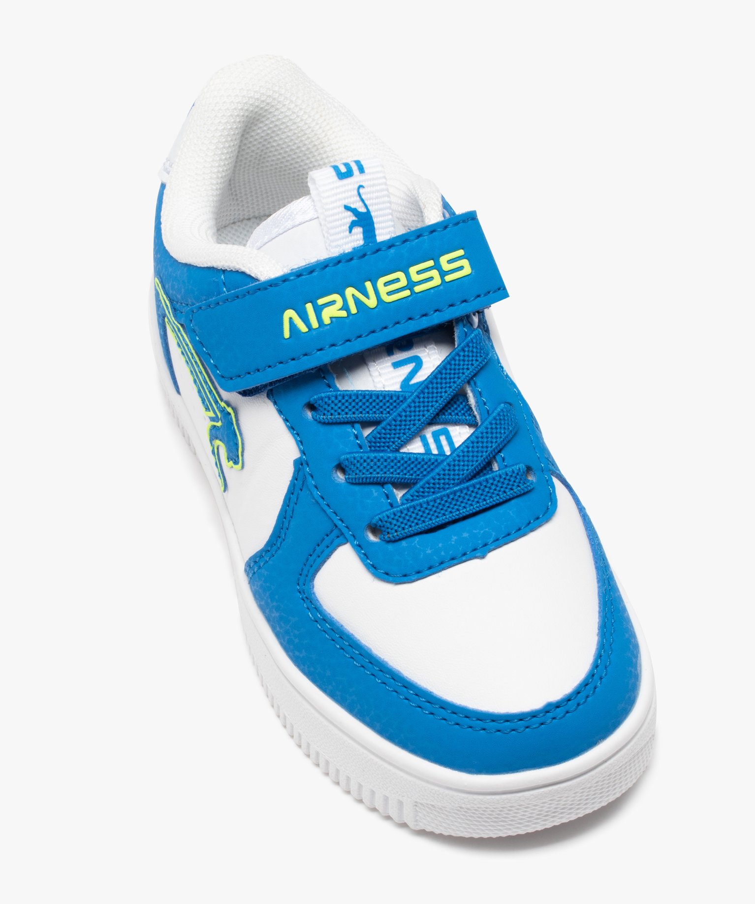 Baskets Garçon bicolores à lacets et scratch – Airness Arwo blanc | GEMO