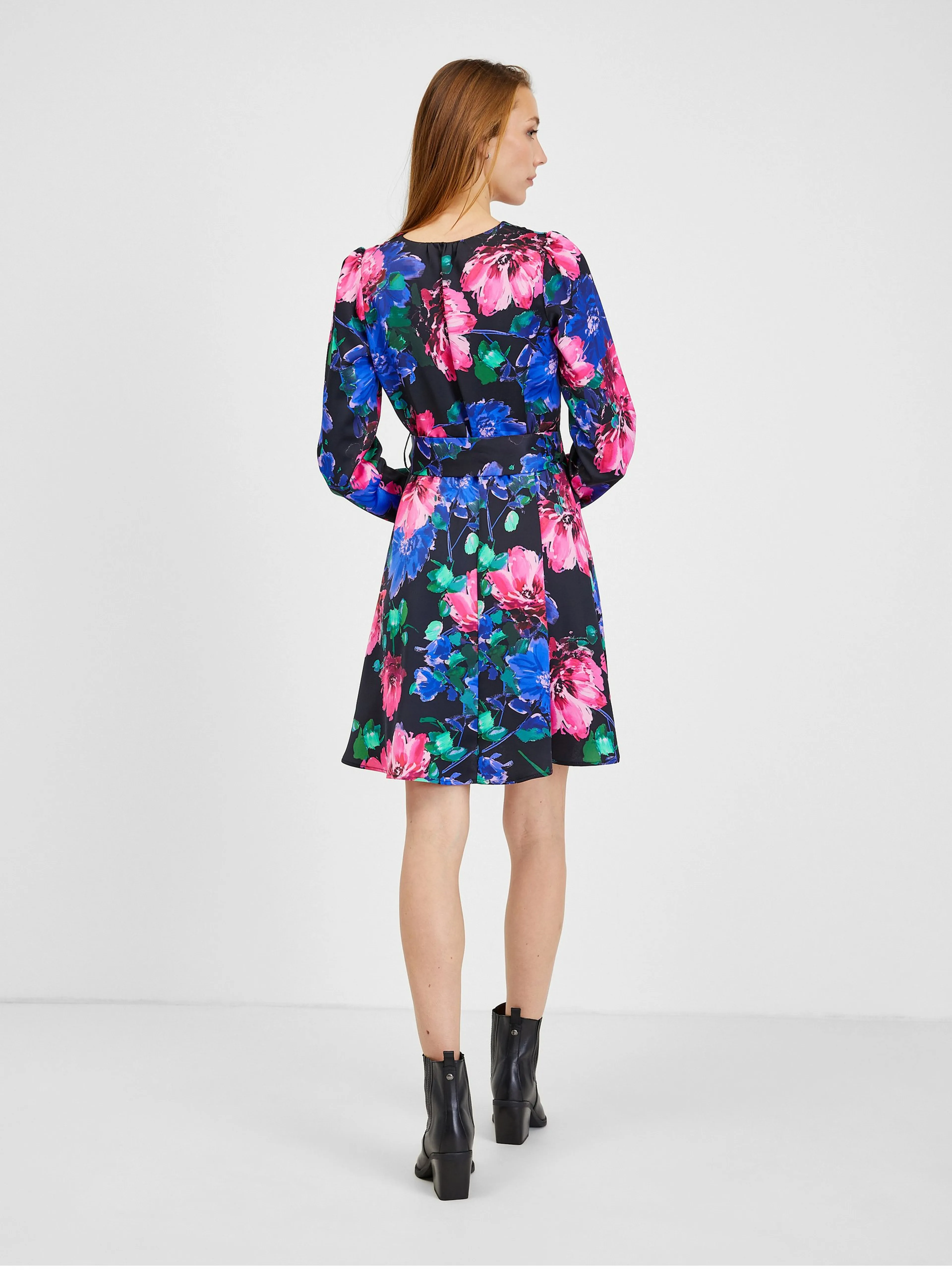 Schwarzes Damen-Blumenkleid ORSAY
