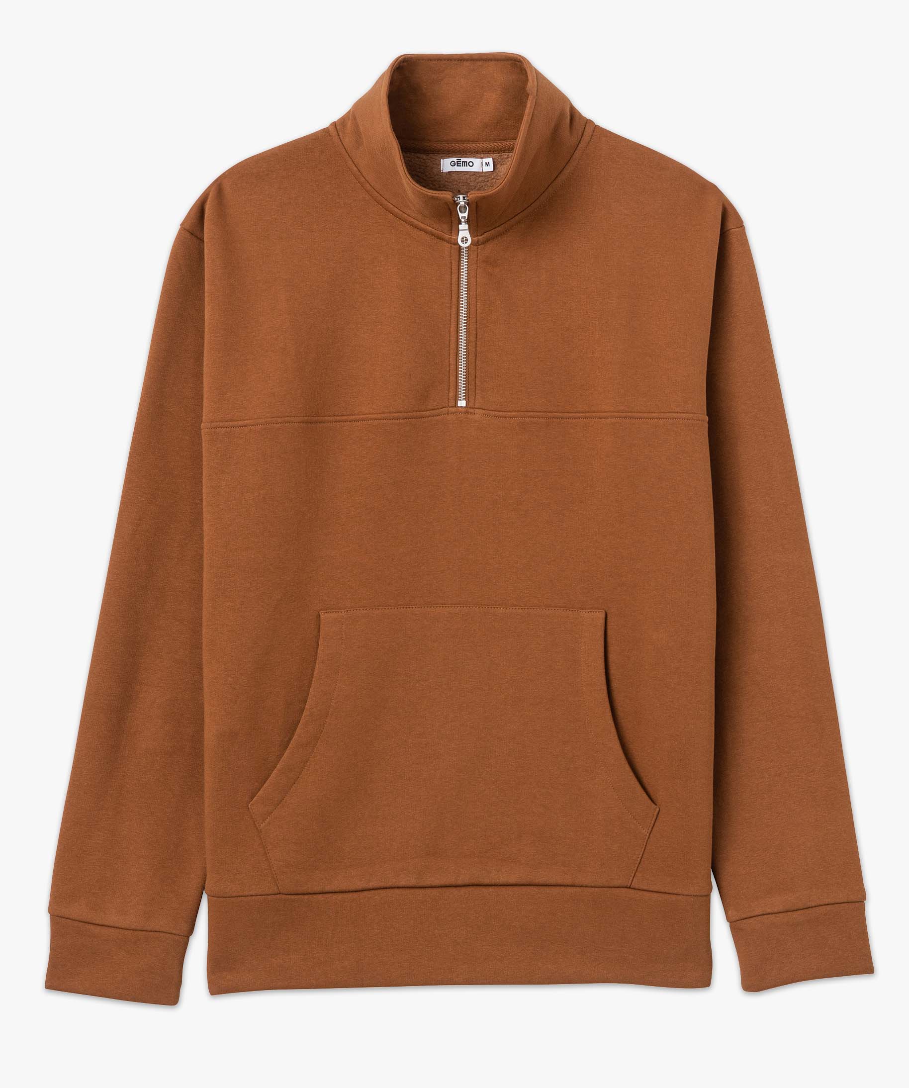 Sweat homme à col camionneur zippé marron | GEMO
