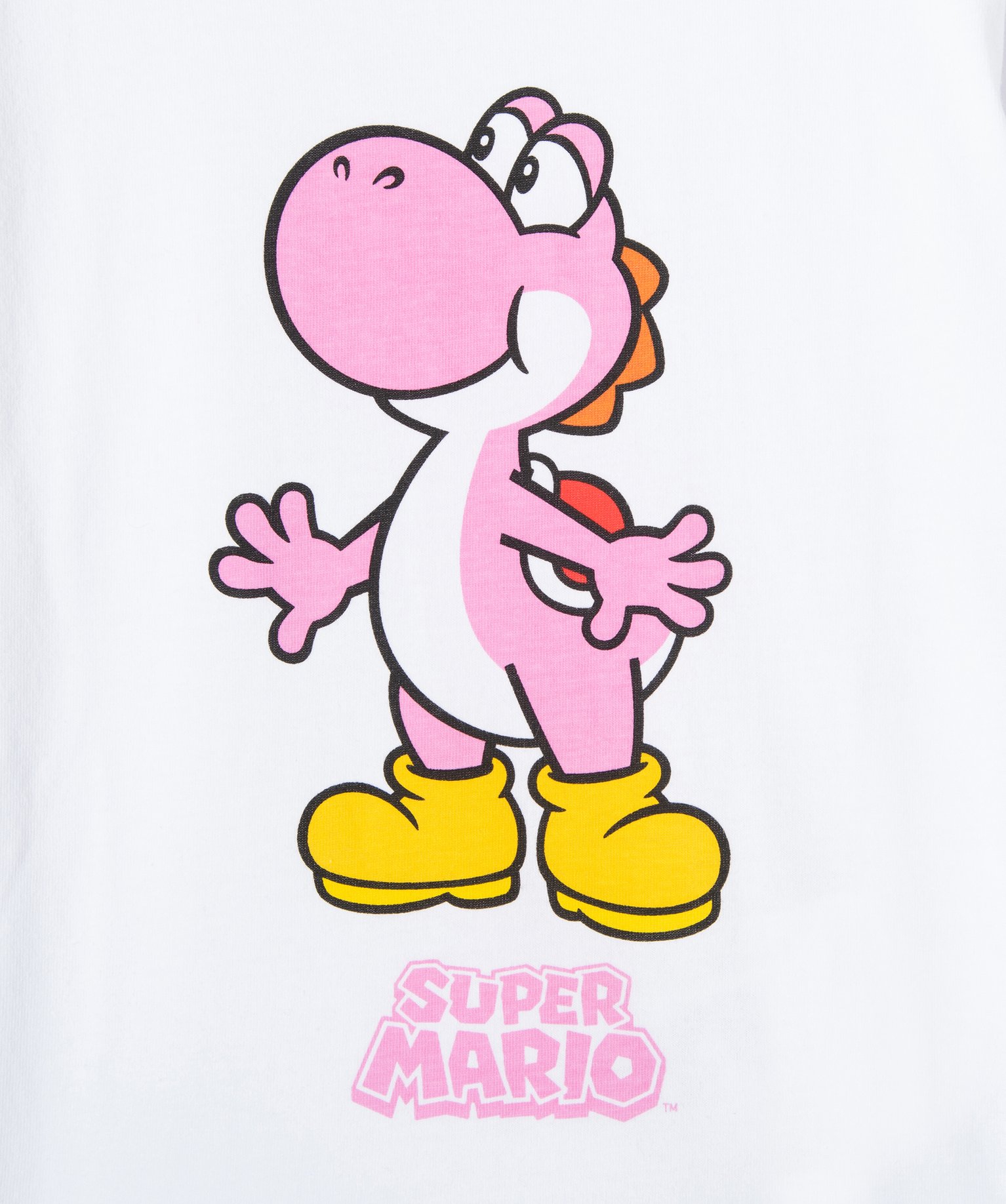 Tee-shirt fille à manches longues motif Yoshi et paillettes... blanc | GEMO