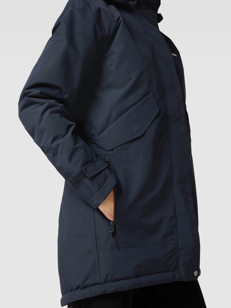 Steppjacke mit abnehmbarer Kapuze in dunkelblau