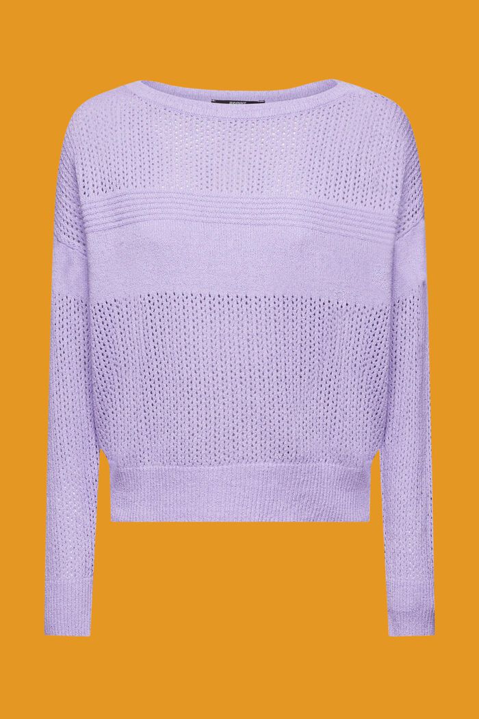 Baumwollpullover in Pointelle-Optik