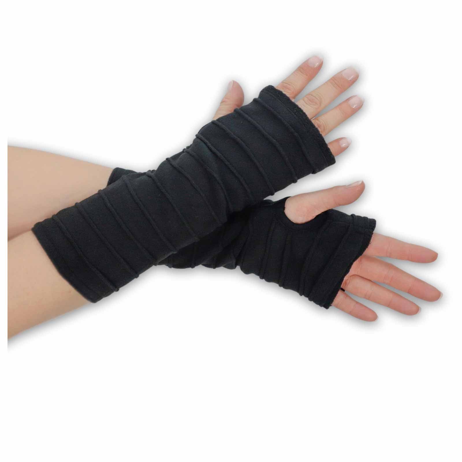 KUNST UND MAGIE Armstulpen Armstulpen Fleece Stulpen Handwärmer Handschuhe Hippie Gothic Boho