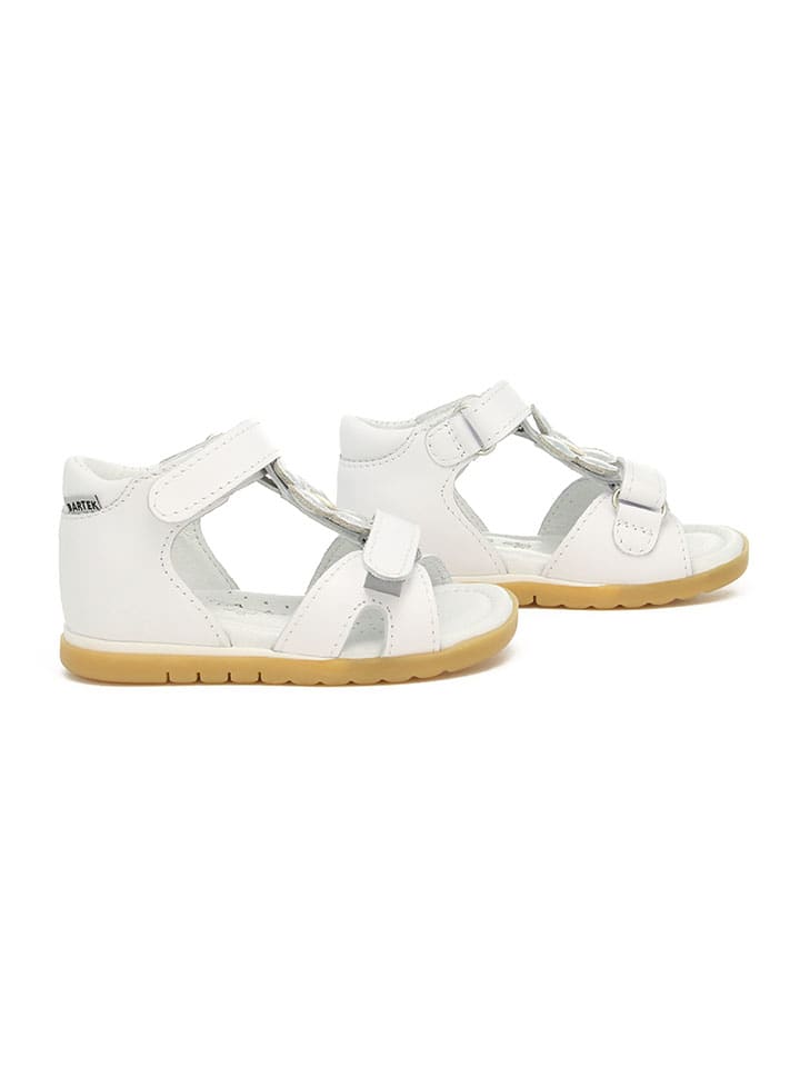 Bartek Leder-Sandalen in Weiß günstig kaufen