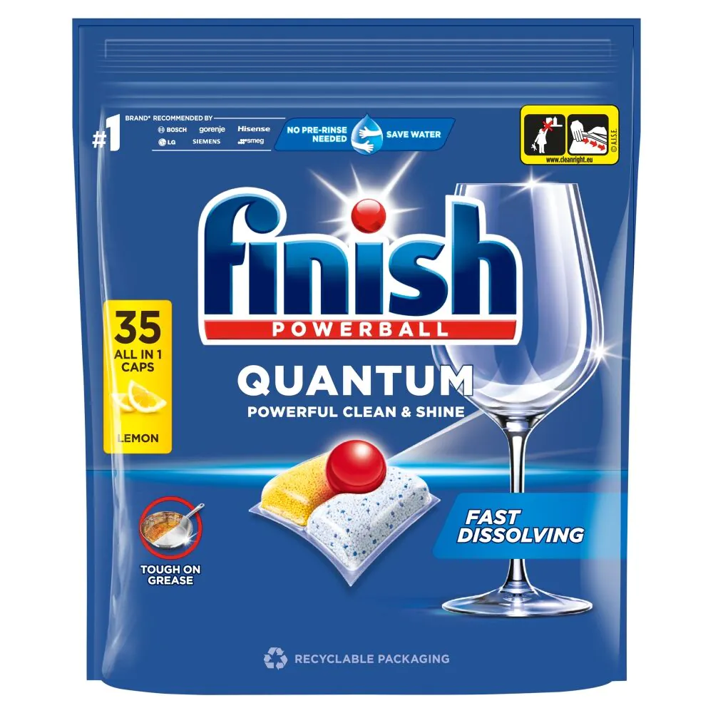 Κάψουλες πλυντηρίου πιάτων Finish Quantum Lemon