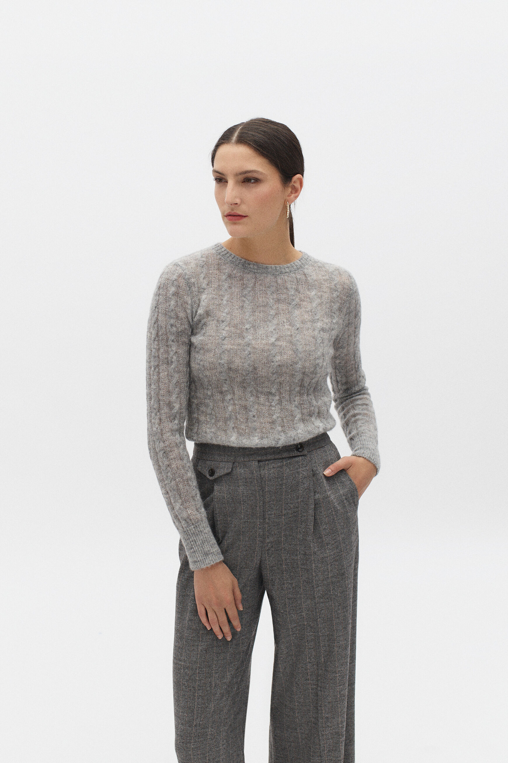 pantalon olivier gris femme