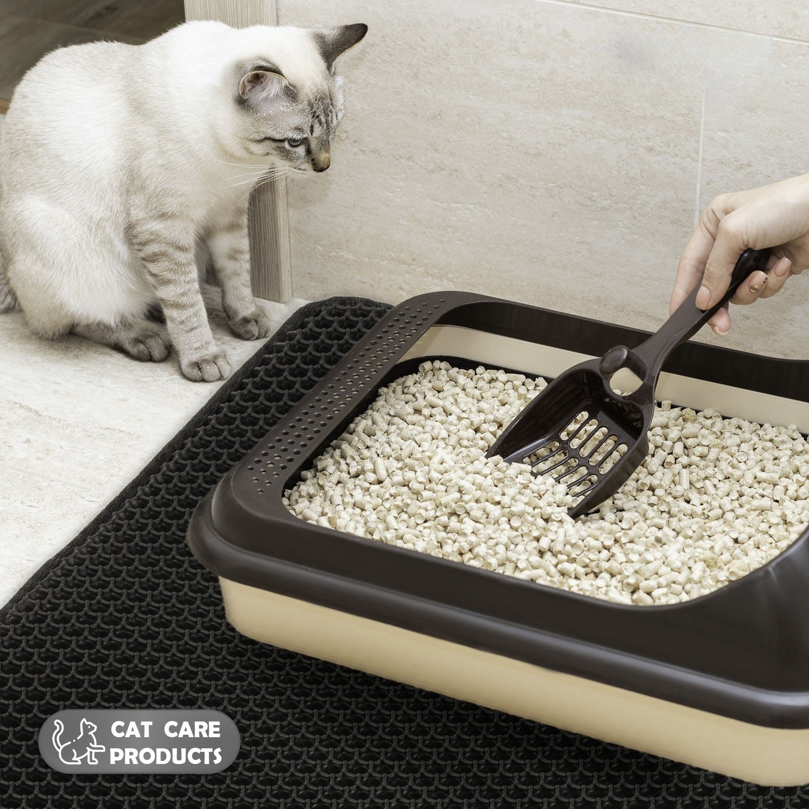 Karat Katzentoilette Katzenstreumatte Charly, Doppelschichtiges Waben-Design, Verschiedene Farben