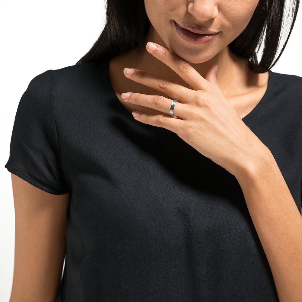 FAVS Bague d'amitié Acier inoxydable argent Bague