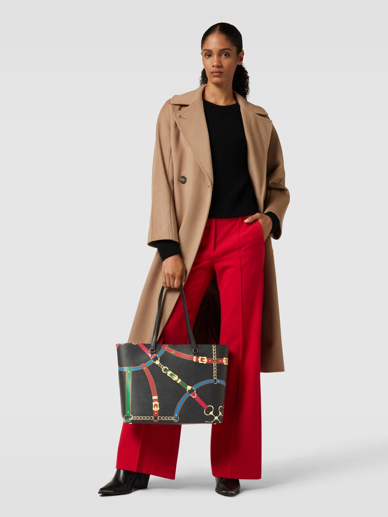 Tote Bag aus echtem Leder Modell 'KARLY' in schwarz