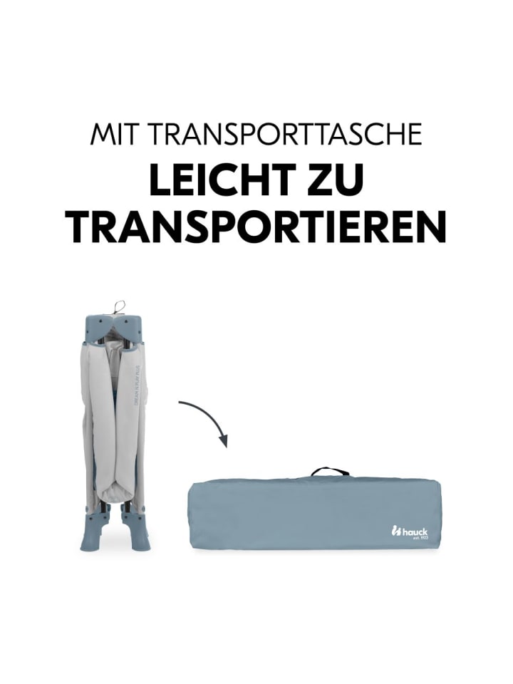 Hauck Reisebett Dream N Play Plus (mit seitlichem Einstieg) in grau,blau günstig kaufen onesize