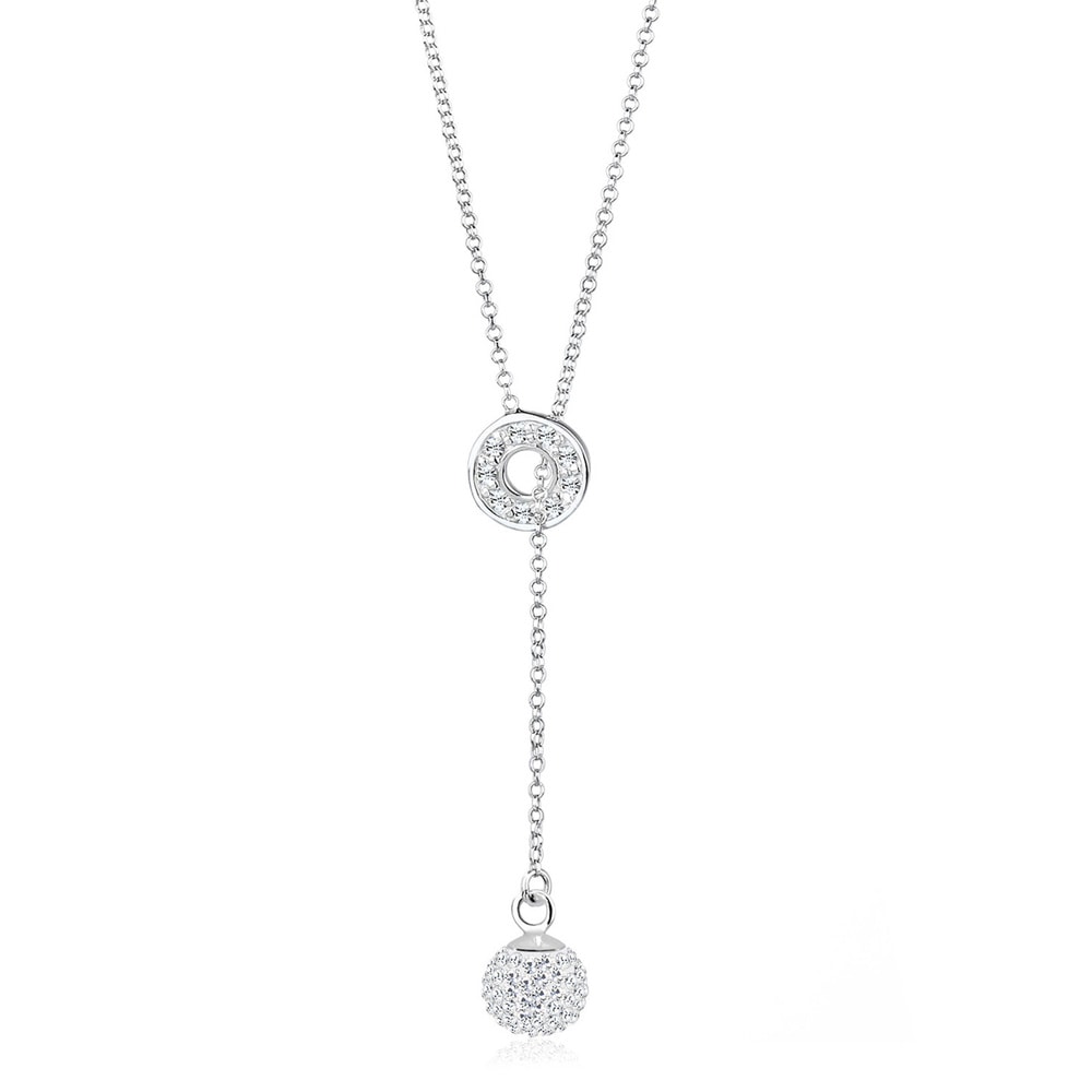 Elli Elli Collier Femme Boule avec Cristal - (925/1000) Argent collier