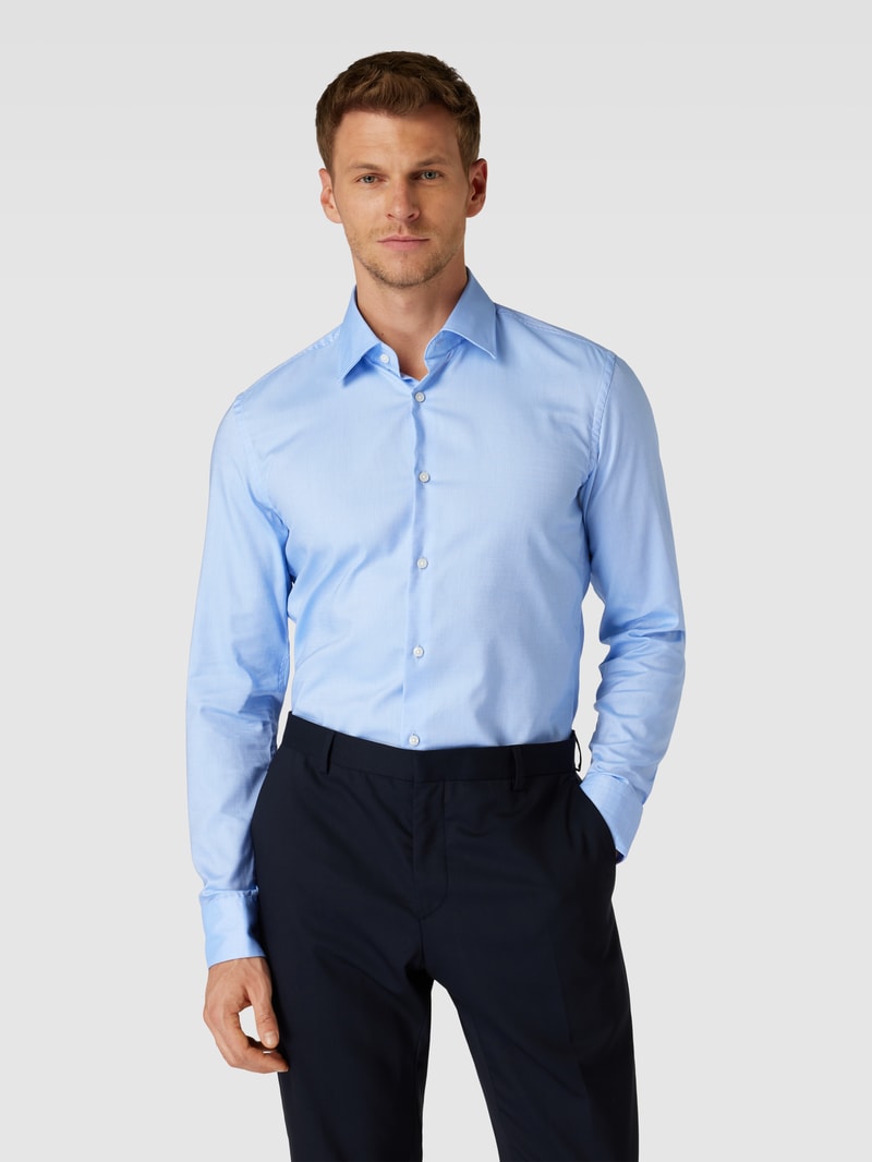 Regular Fit Business-Hemd mit Kentkragen in bleu