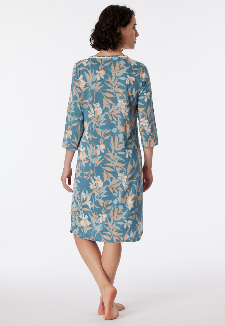 Nachthemd 3/4-Arm Blumenprint multicolor - Comfort Nightwear
