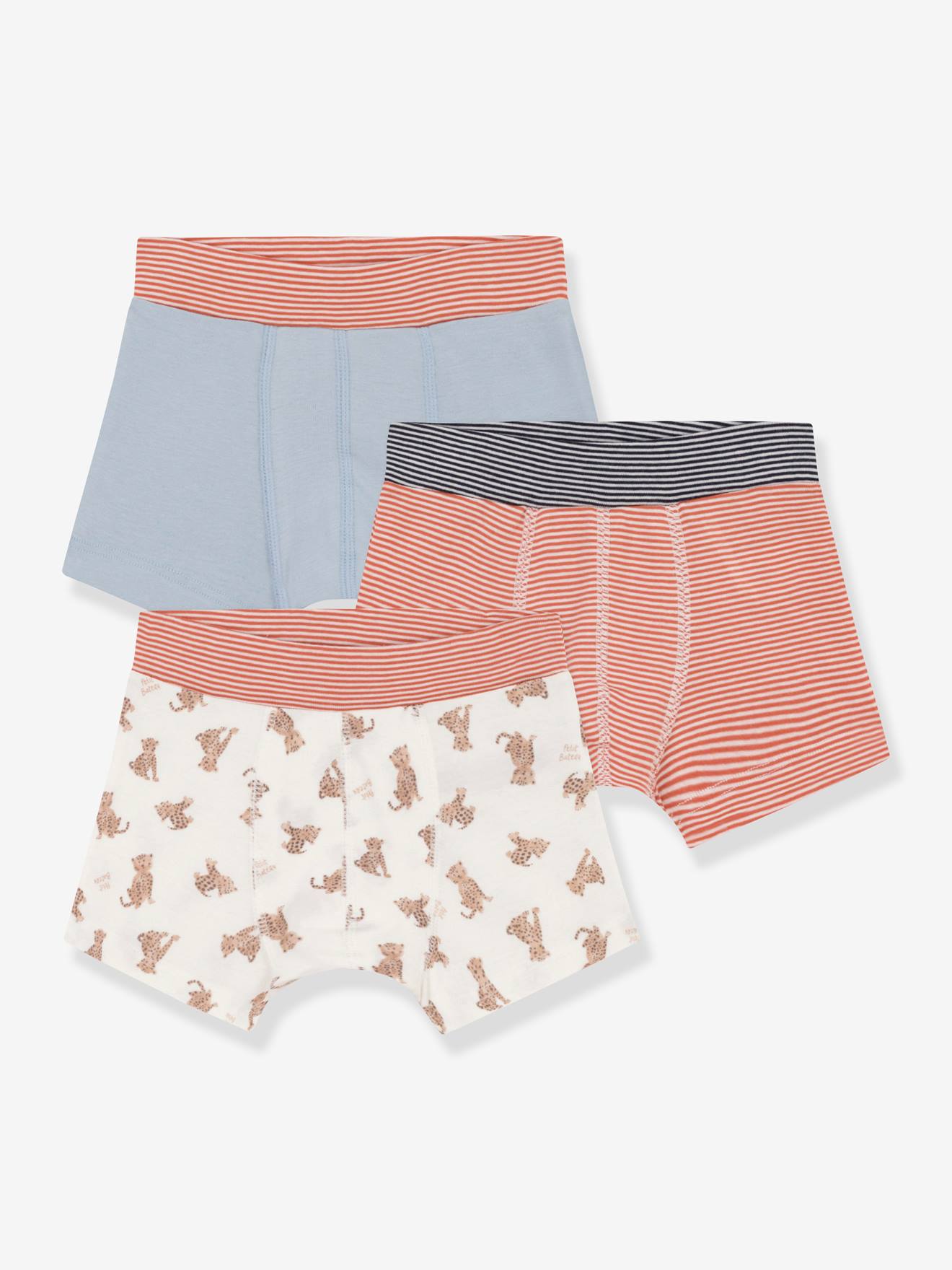 Lot de 3 boxers en coton bio PETIT BATEAU blanc