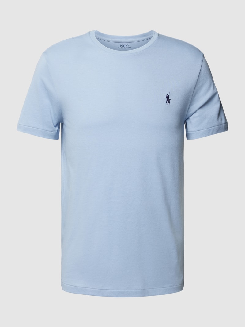 T-Shirt in Melange-Optik in bleu
