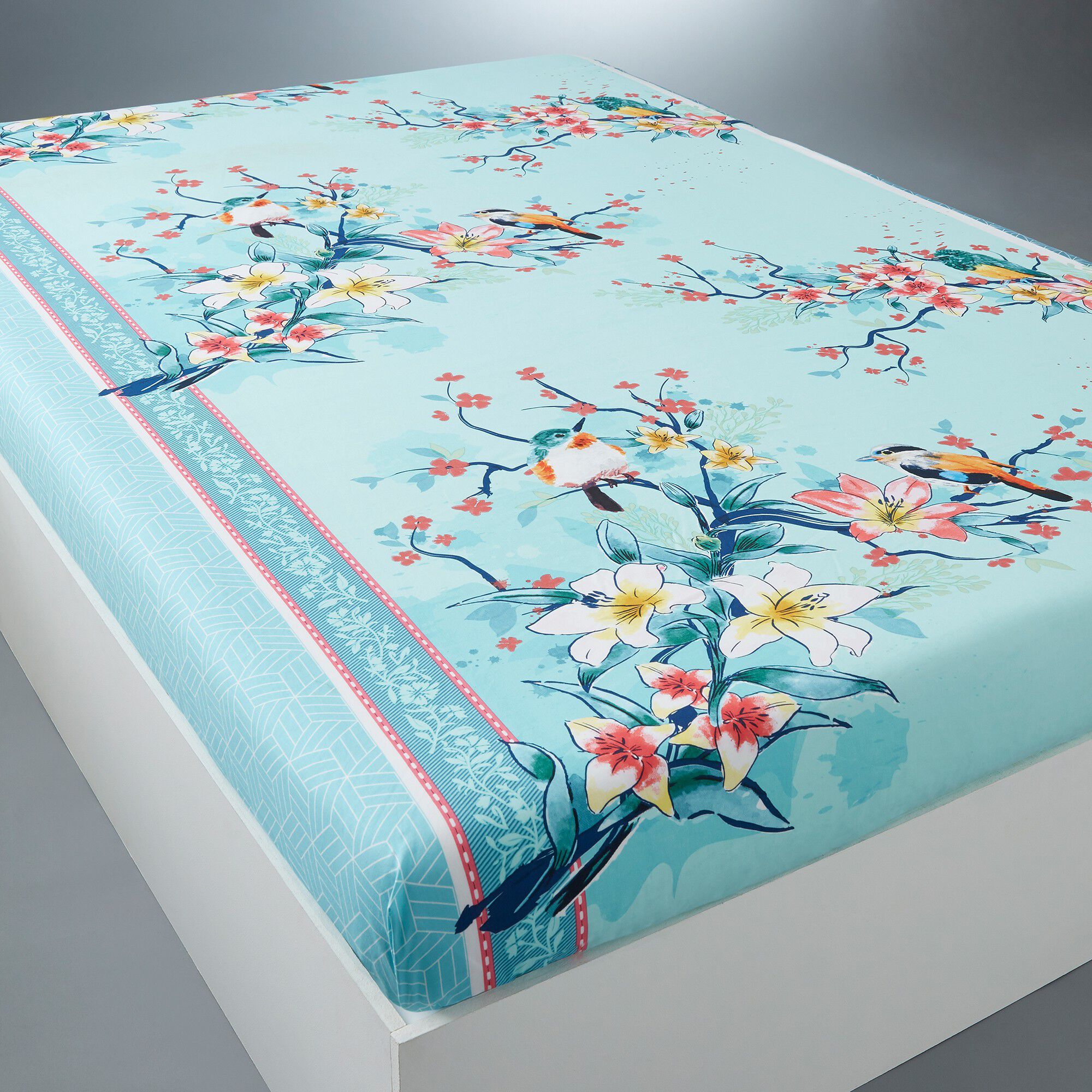 Linge de lit Birdy en coton imprimé oiseaux