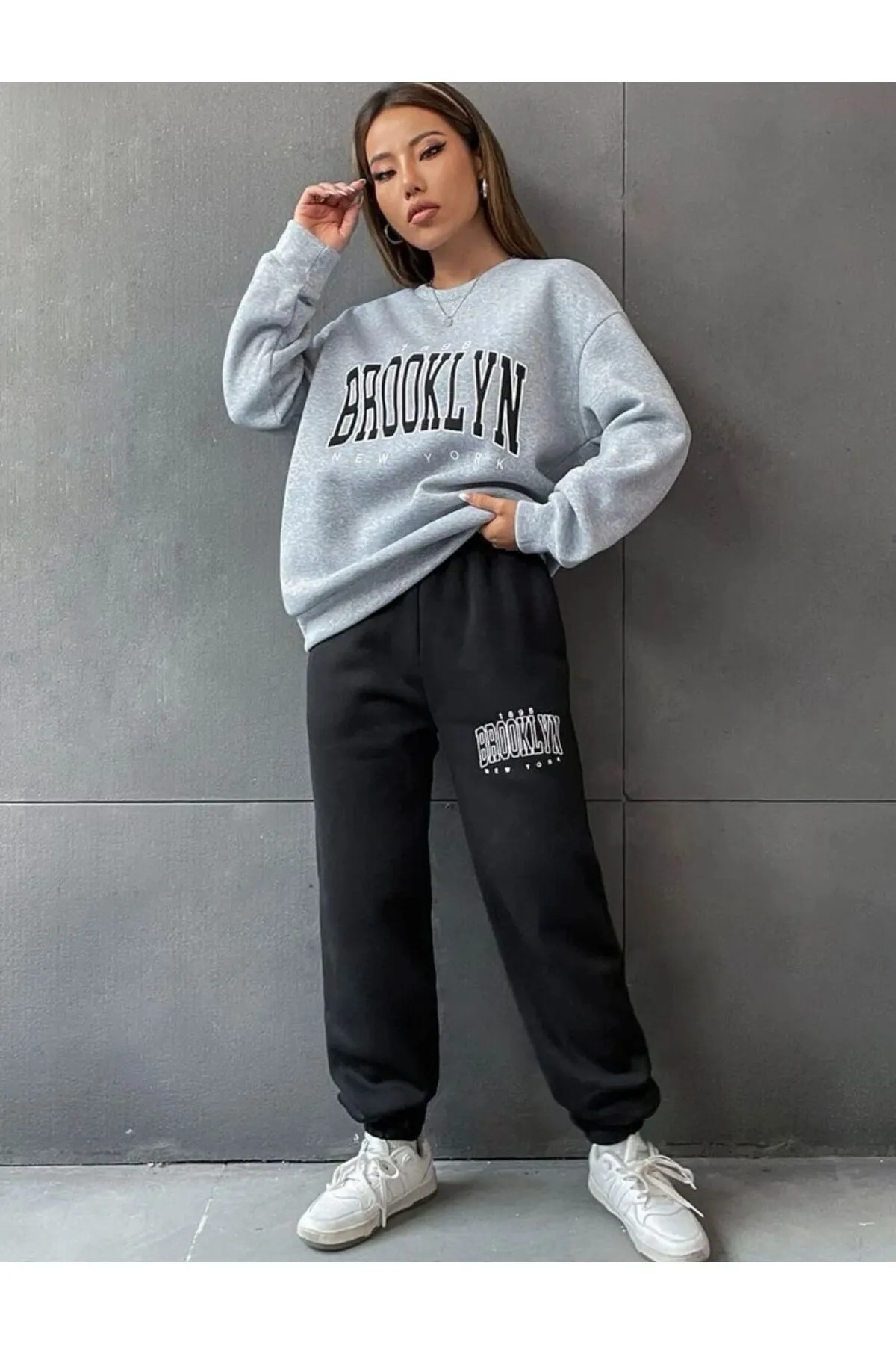 MOONBULL  Sport-Sweatsuit Set - Grau - Regular Fit