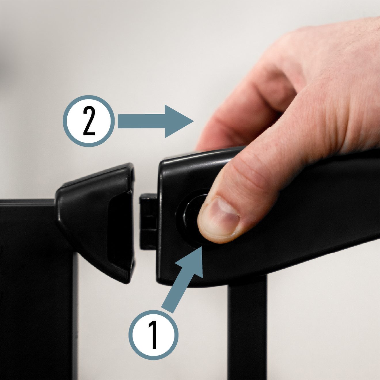 ib style Türschutzgitter Treppengitter Berrin 75-85 cm schwarz, Treppenschutzgitter - Sicherheitsgitter - kein Bohren - 90° Stopp