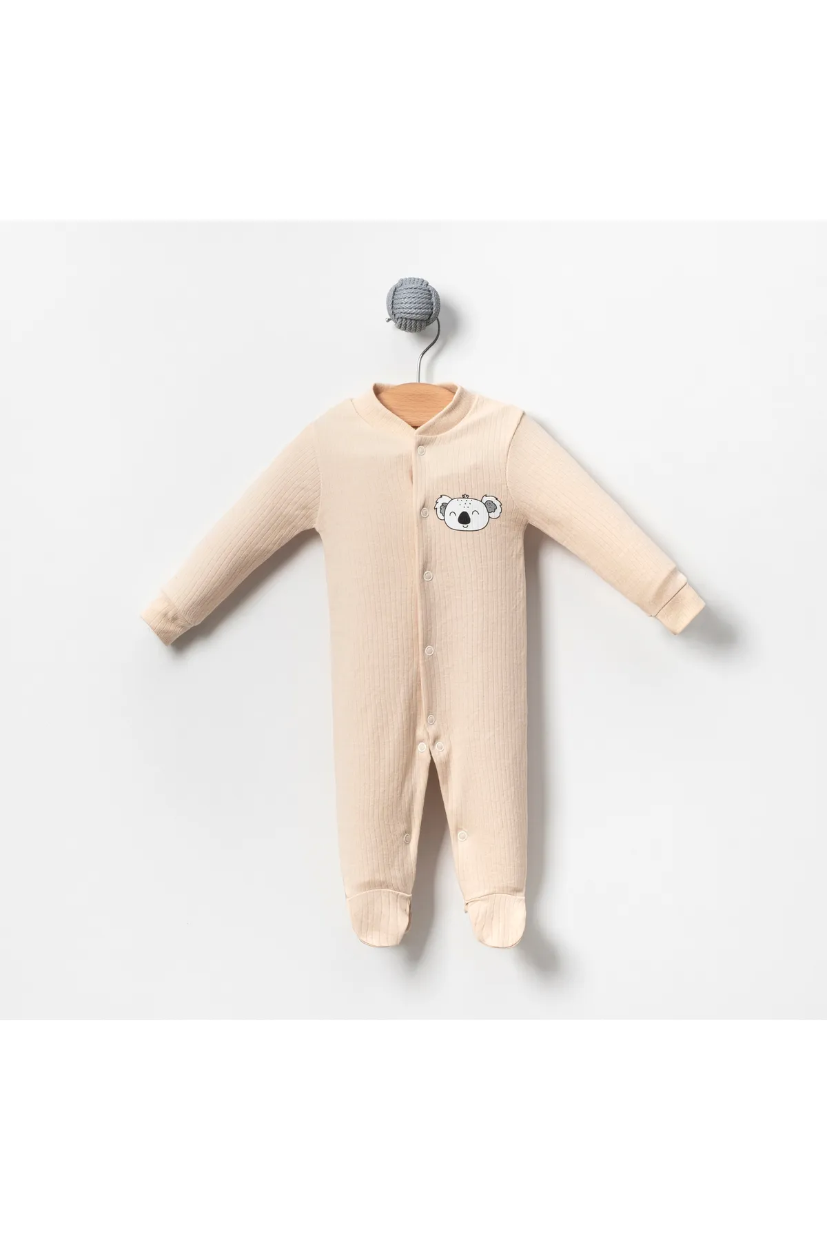 Bubito  3-teiliges Baby-Strampelanzug-Set mit Koala-Bild Grau Weiß