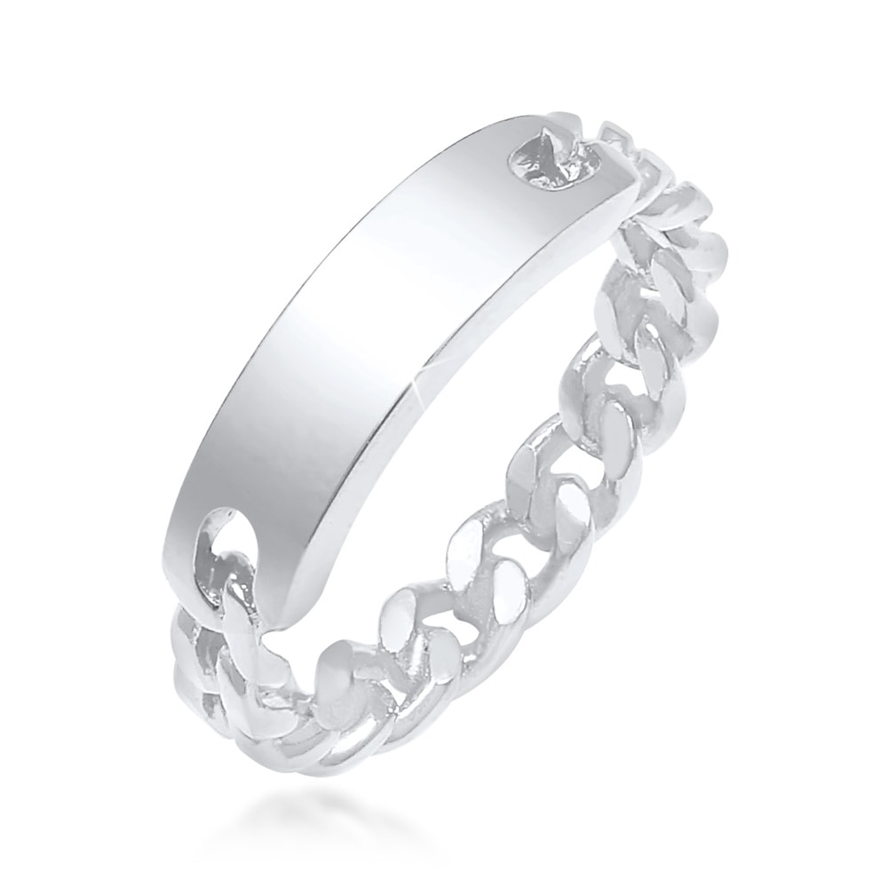 Elli Elli Bague Bandring Platte Panzer Kette 925 Silber Bague