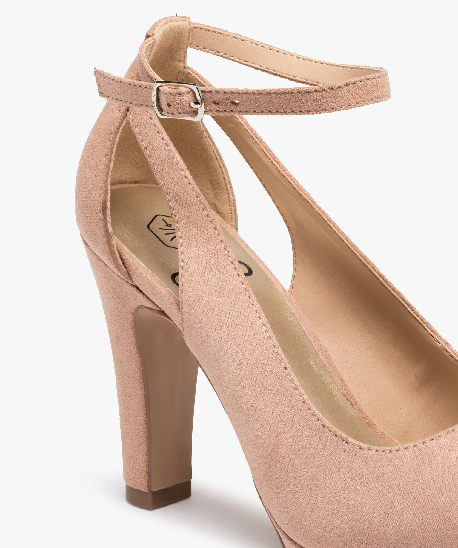 Escarpins femme unis à semelle plateforme et bride cheville rose | GEMO