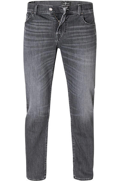 7 for all mankind, Jeans, Tapered Fit, Baumwoll-Stretch, grau