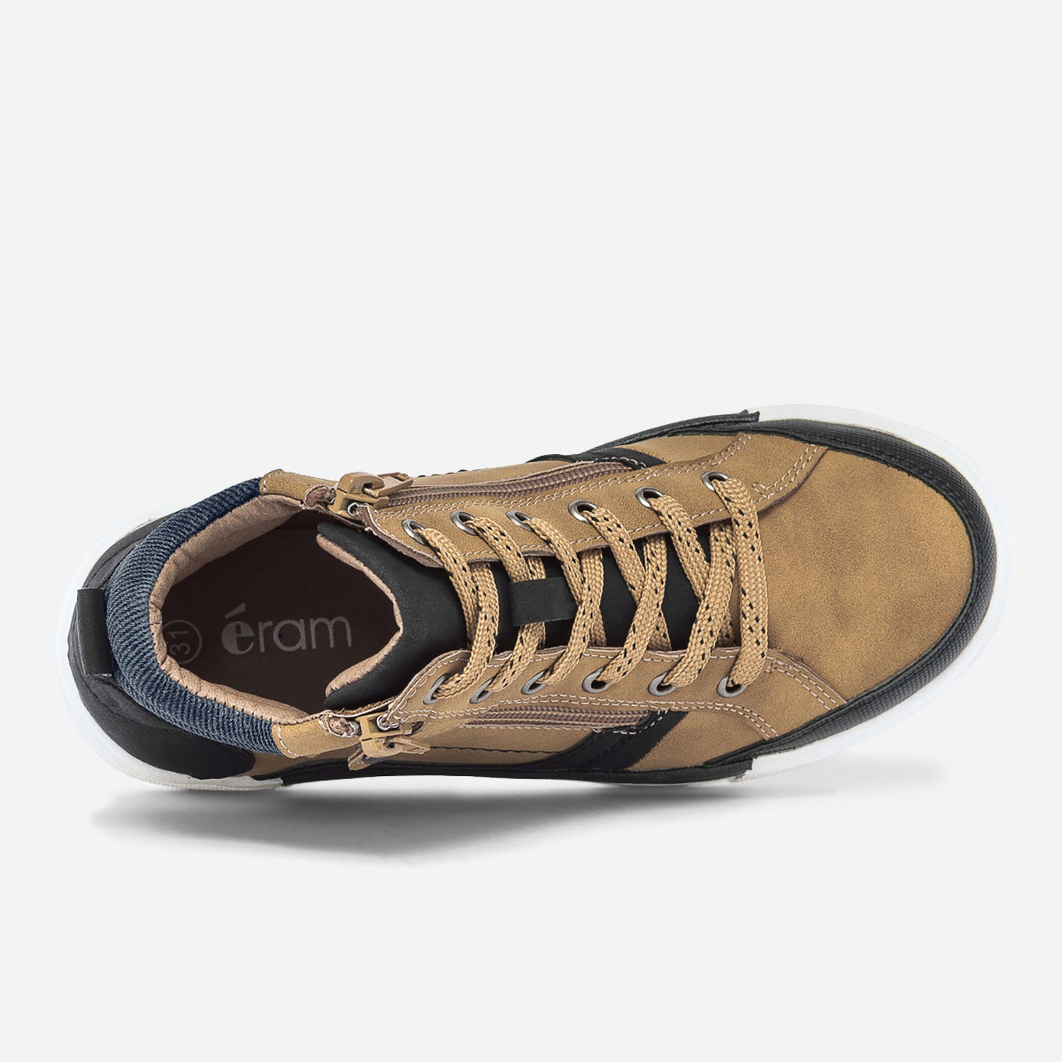 Basket ocre, noir et gris