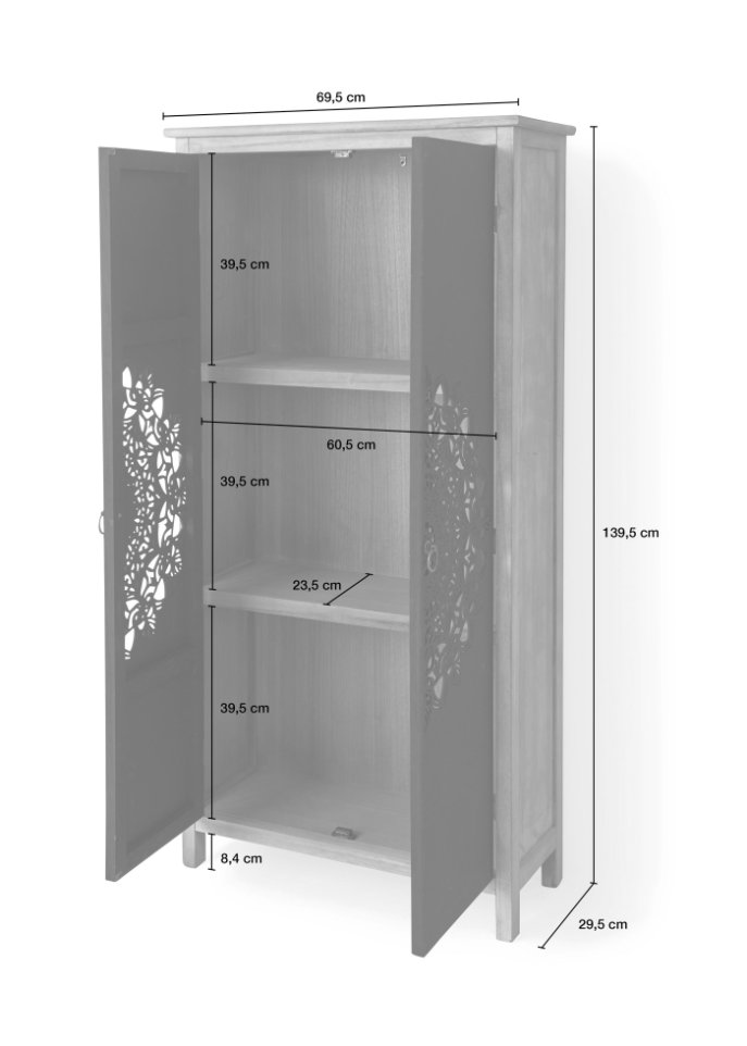 Schrank mit ausgestanztem Muster