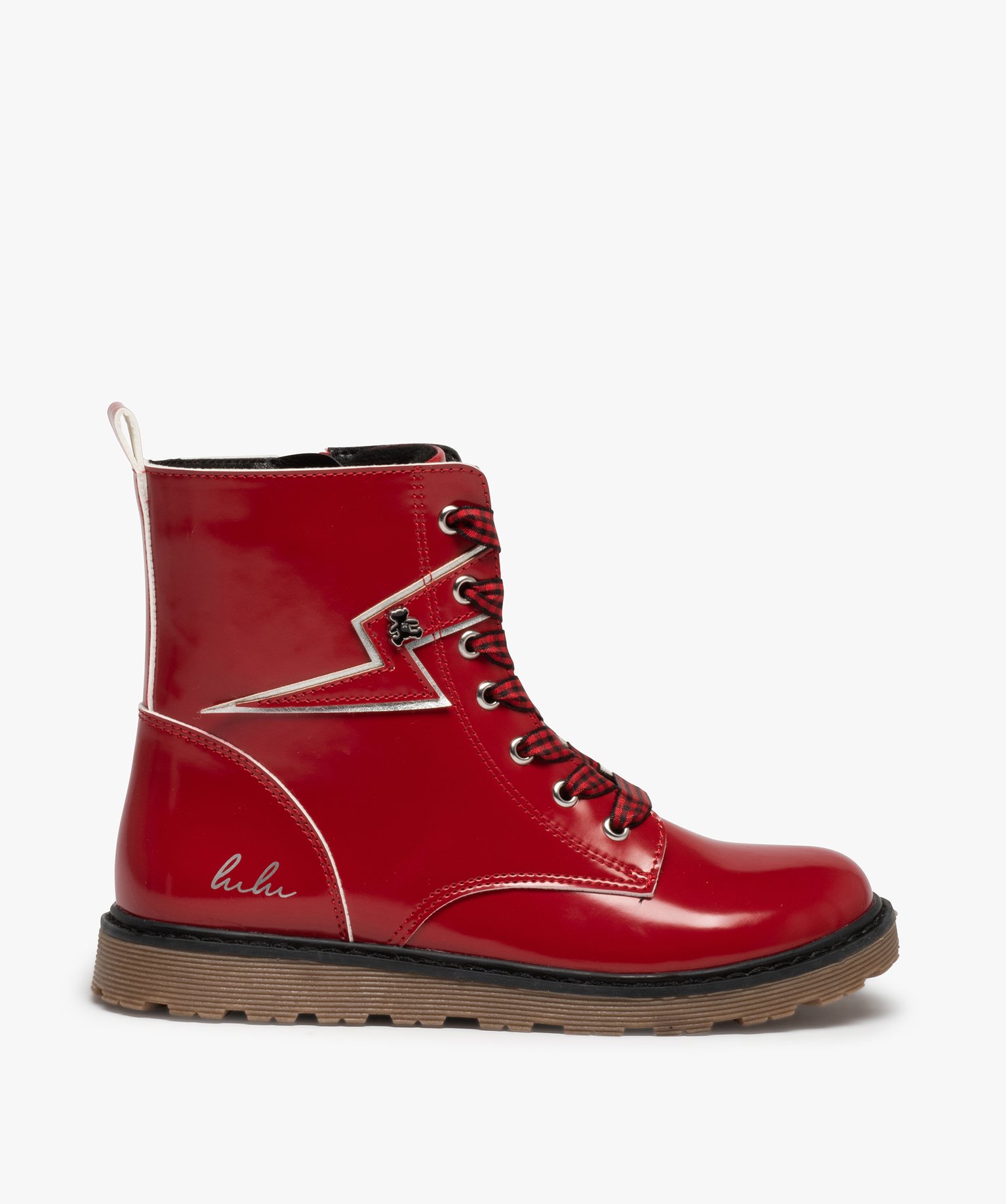 Boots fille à semelle crantée style rock – LuluCastagnette rouge | GEMO