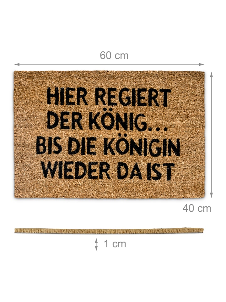 relaxdays Fußmatte König und Königin in Braun - (B)60 x (T)40 cm günstig kaufen onesize
