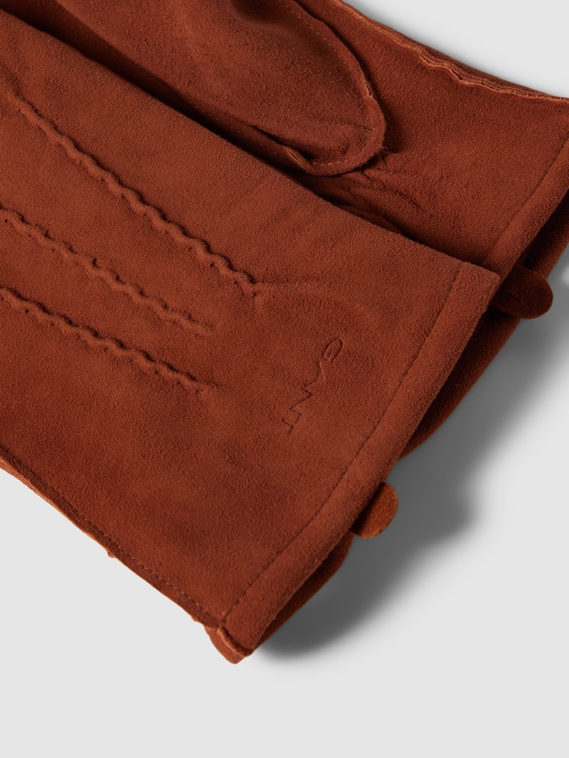 Handschuhe mit Label-Detail in cognac