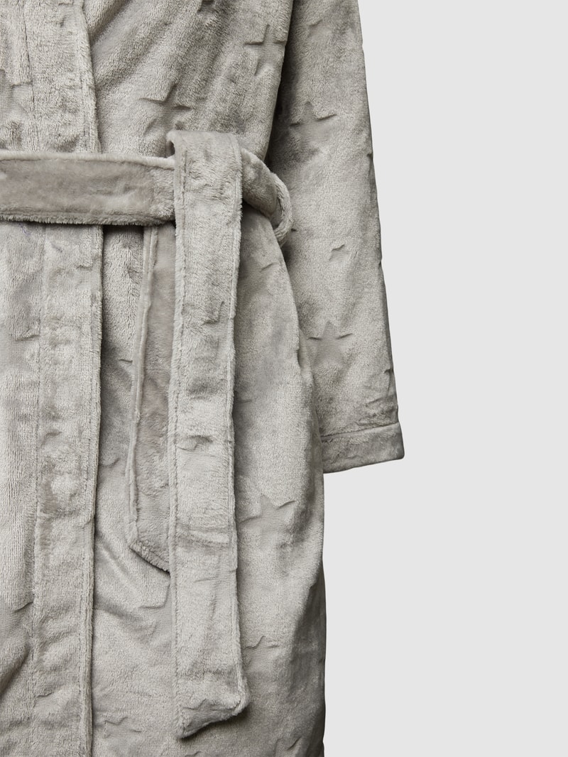 Bademantel mit Muster-Prägung Modell 'MIX & MATCH' in mittelgrau