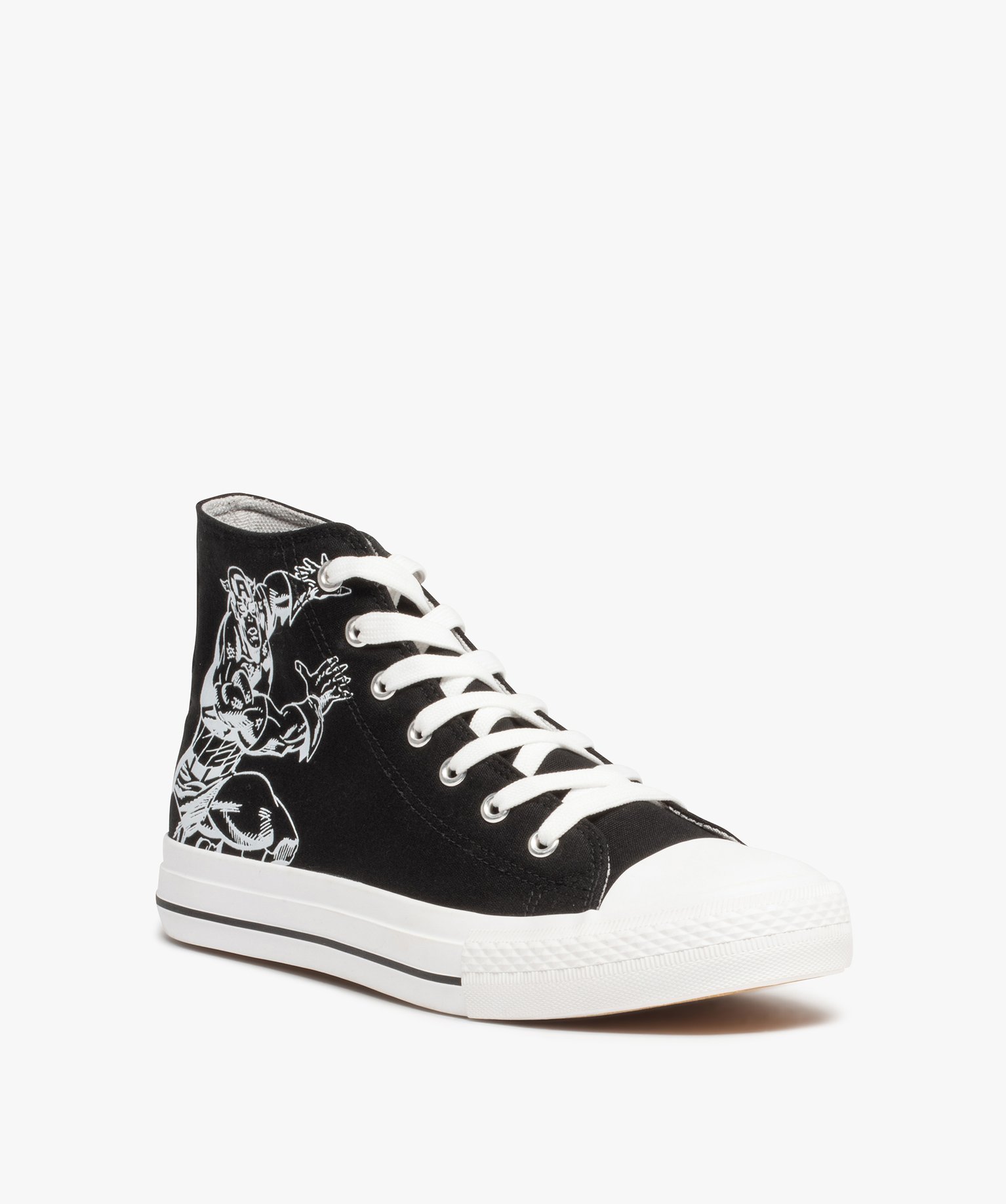Baskets homme mid-cut en toile Captain America - Marvel noir | GEMO