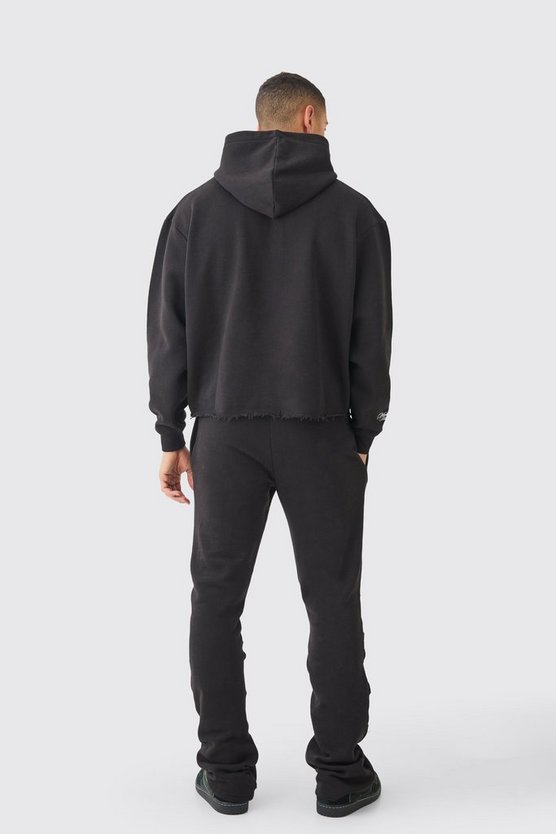Kastiger Oversize Trainingsanzug mit Stickerei