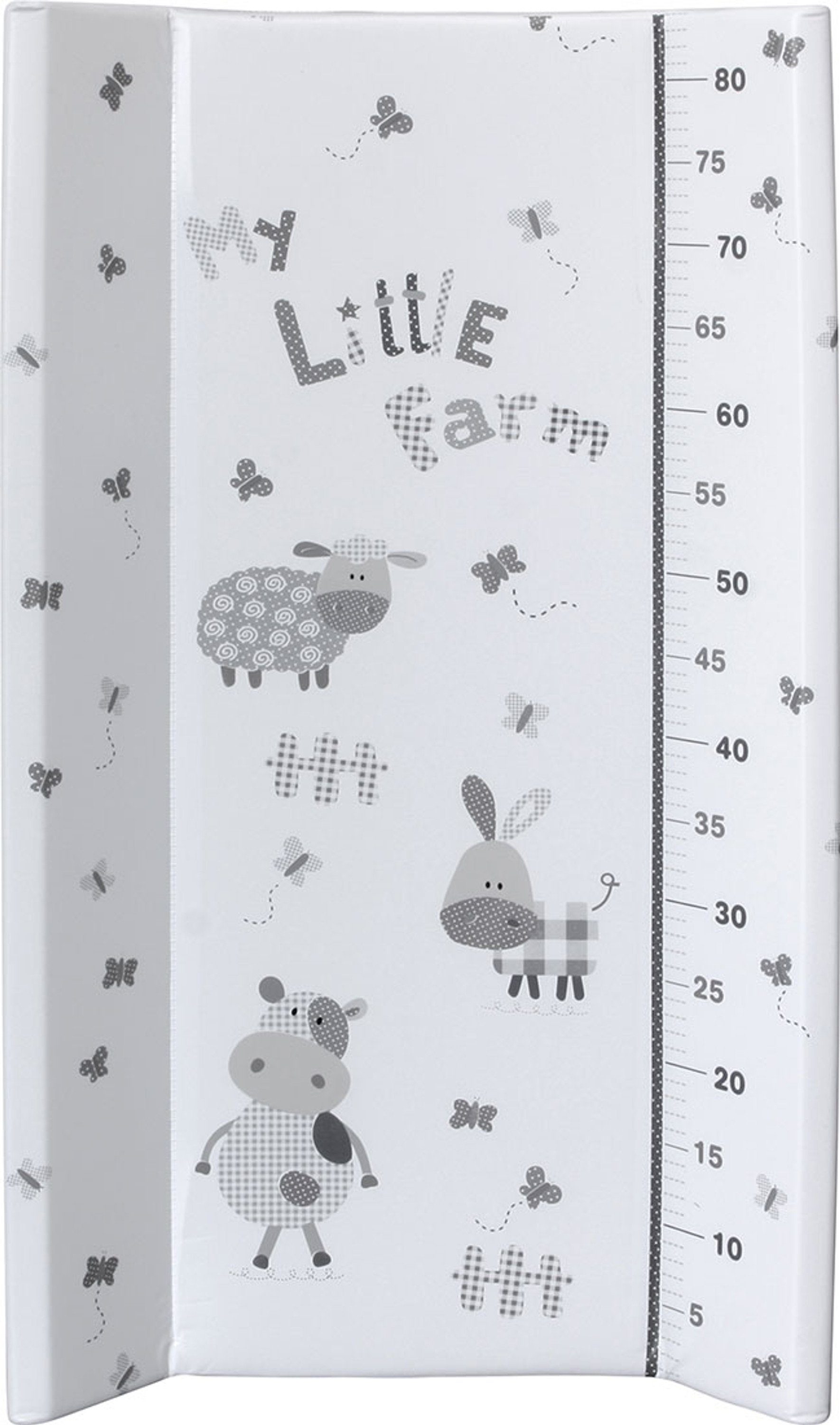ib style Wickeltisch Isa Bade- & Wickelkombination rollbar My Little Farm Grey, rollbare Wickelkommode, Wickelkombination mit Badewanne und Aufbewahrungsmöglichkeiten