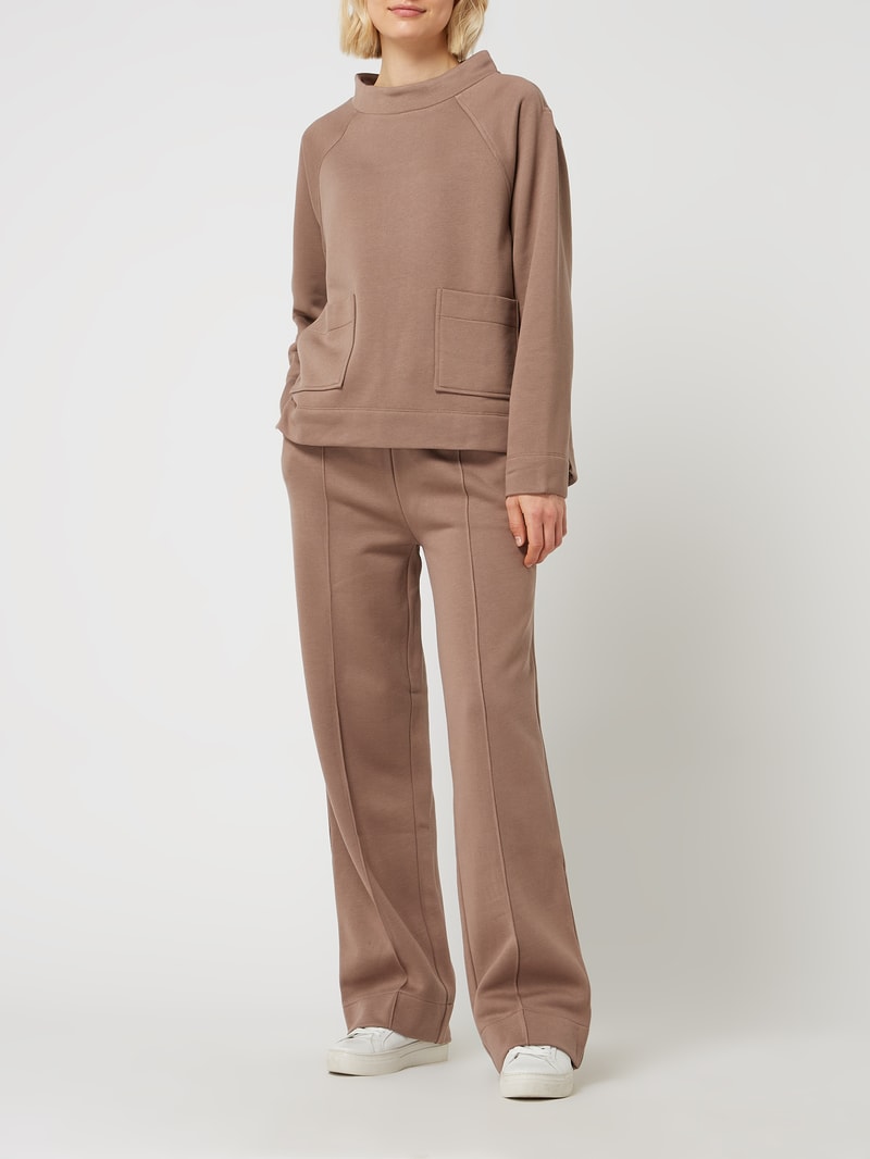 Oversized Sweatshirt mit aufgesetzten Taschen in taupe