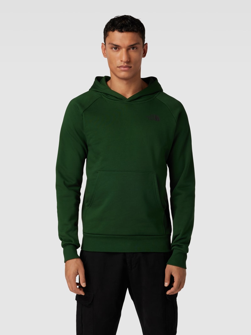 Hoodie mit Label-Print Modell 'RAGLAN' in dunkelgrün