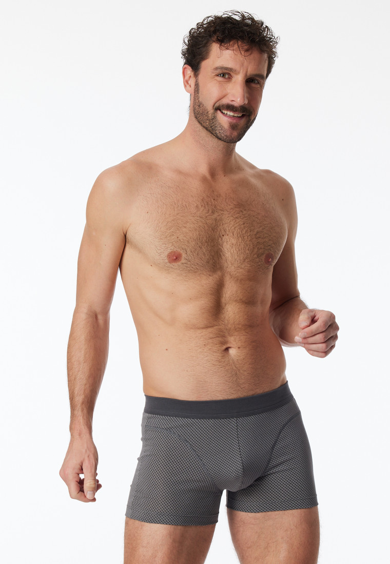Shorts Organic Cotton gemustert anthrazit - Comfort Fit