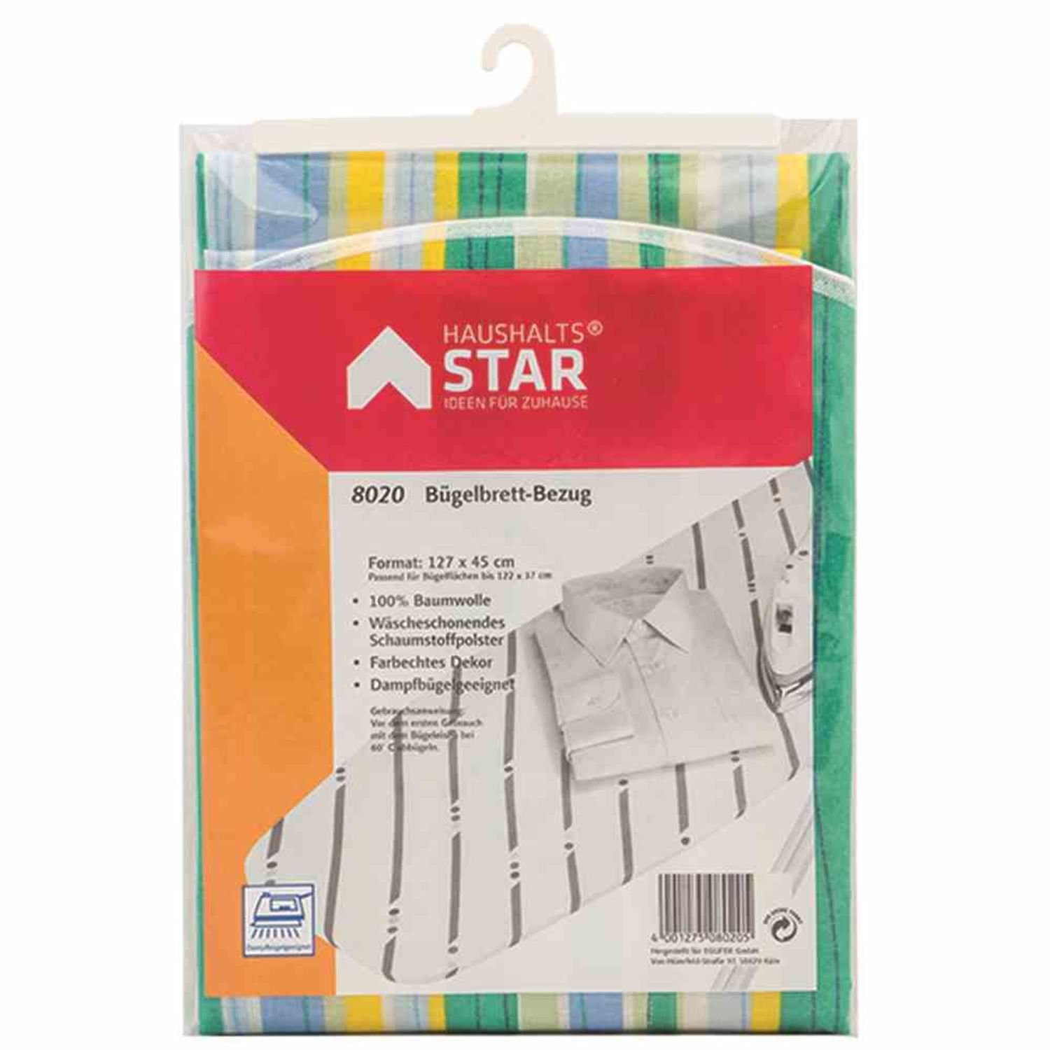 HAUSHALTS STAR Bügelbrettbezug Bügelbrettbezug BW 127 x 45 cm für Tisch 122 x 37 cm, 1601E
