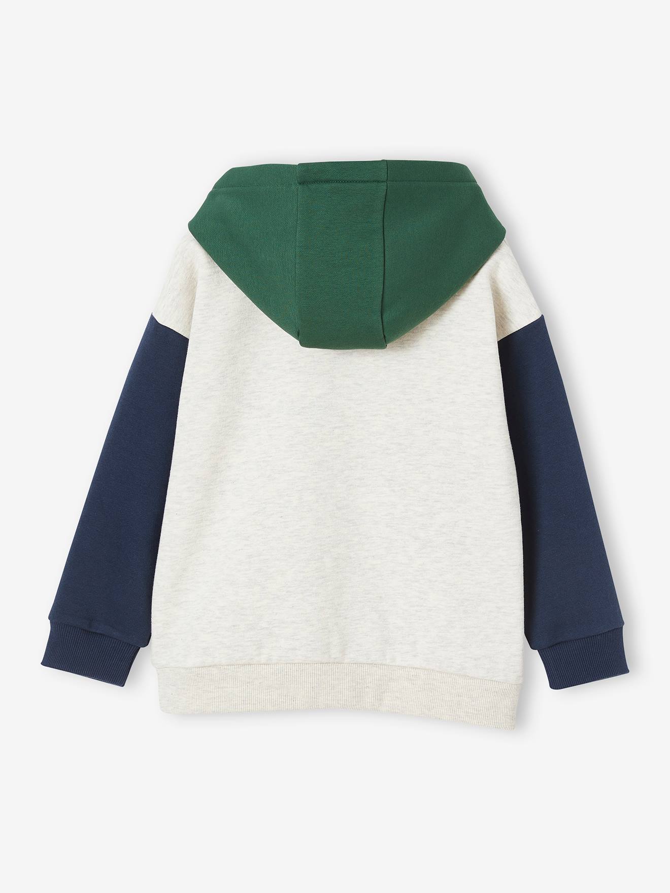 Sweat à capuche colorblock garçon vert