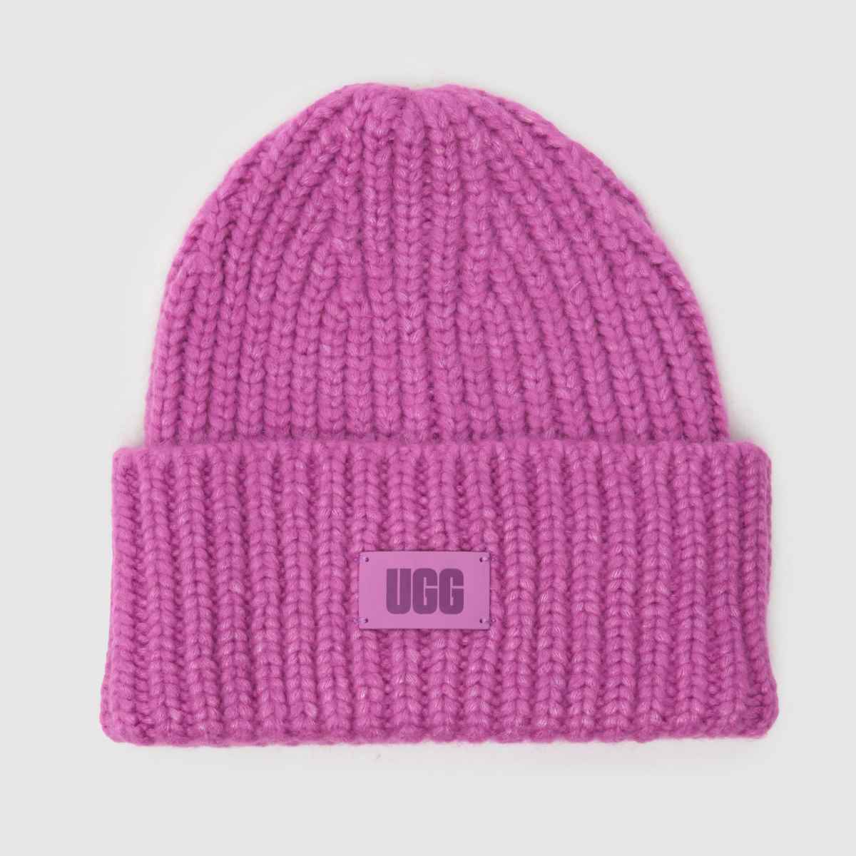 UGG rosa grov ribbad mössa för barn