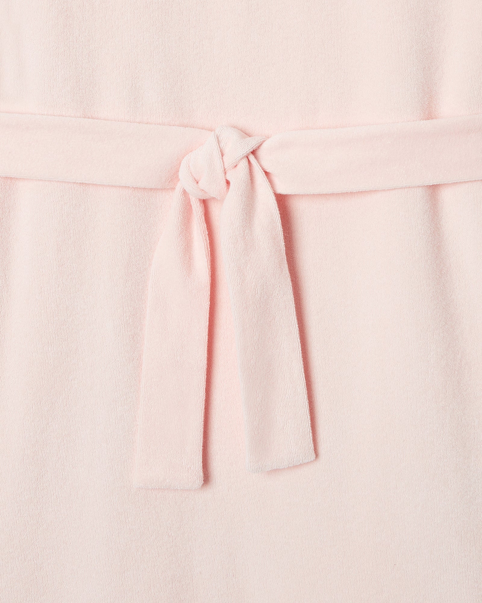 Robe longue ceinturée éponge Rose clair Ibiza