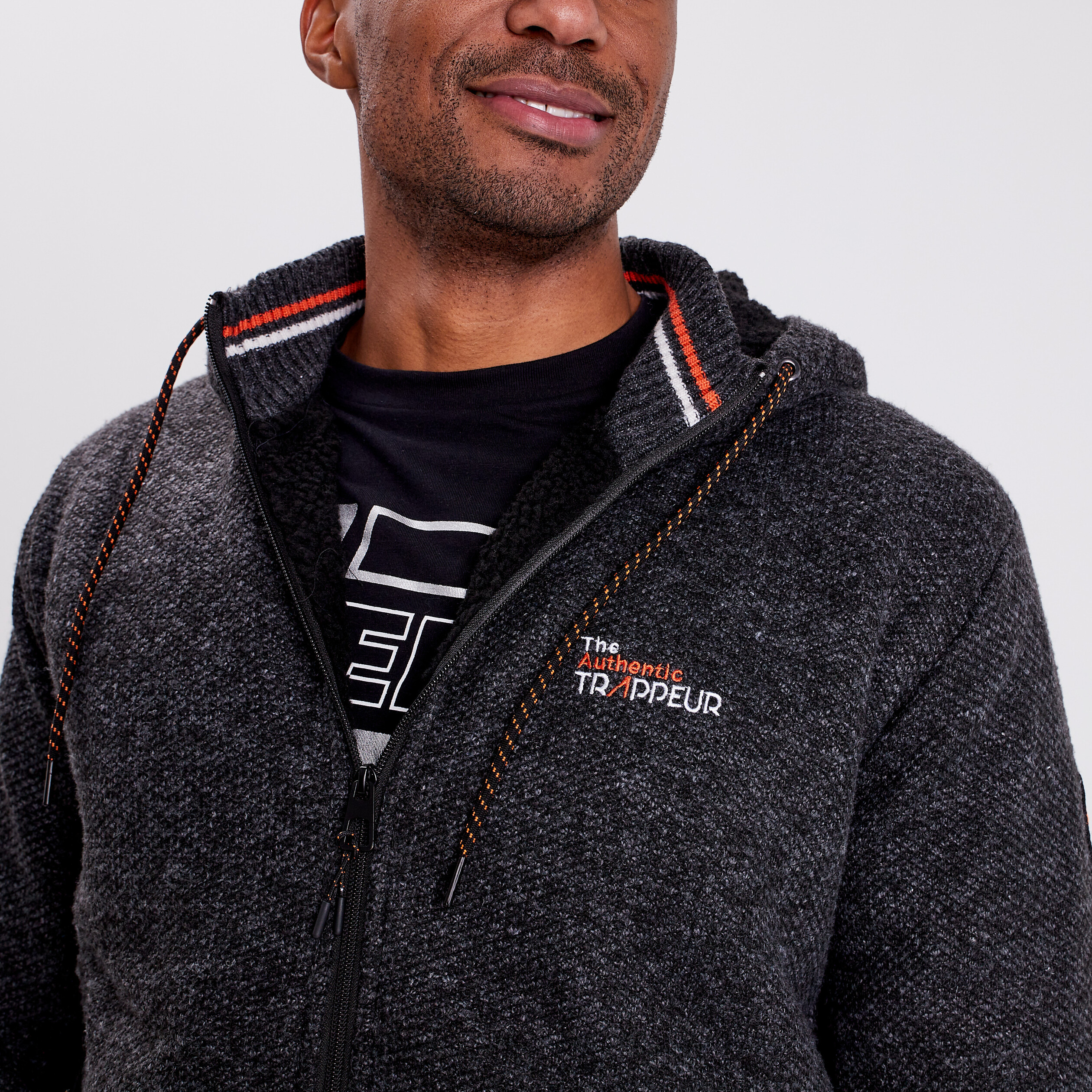 Gilet zippé à capuche Trappeur gris foncé homme | La Halle