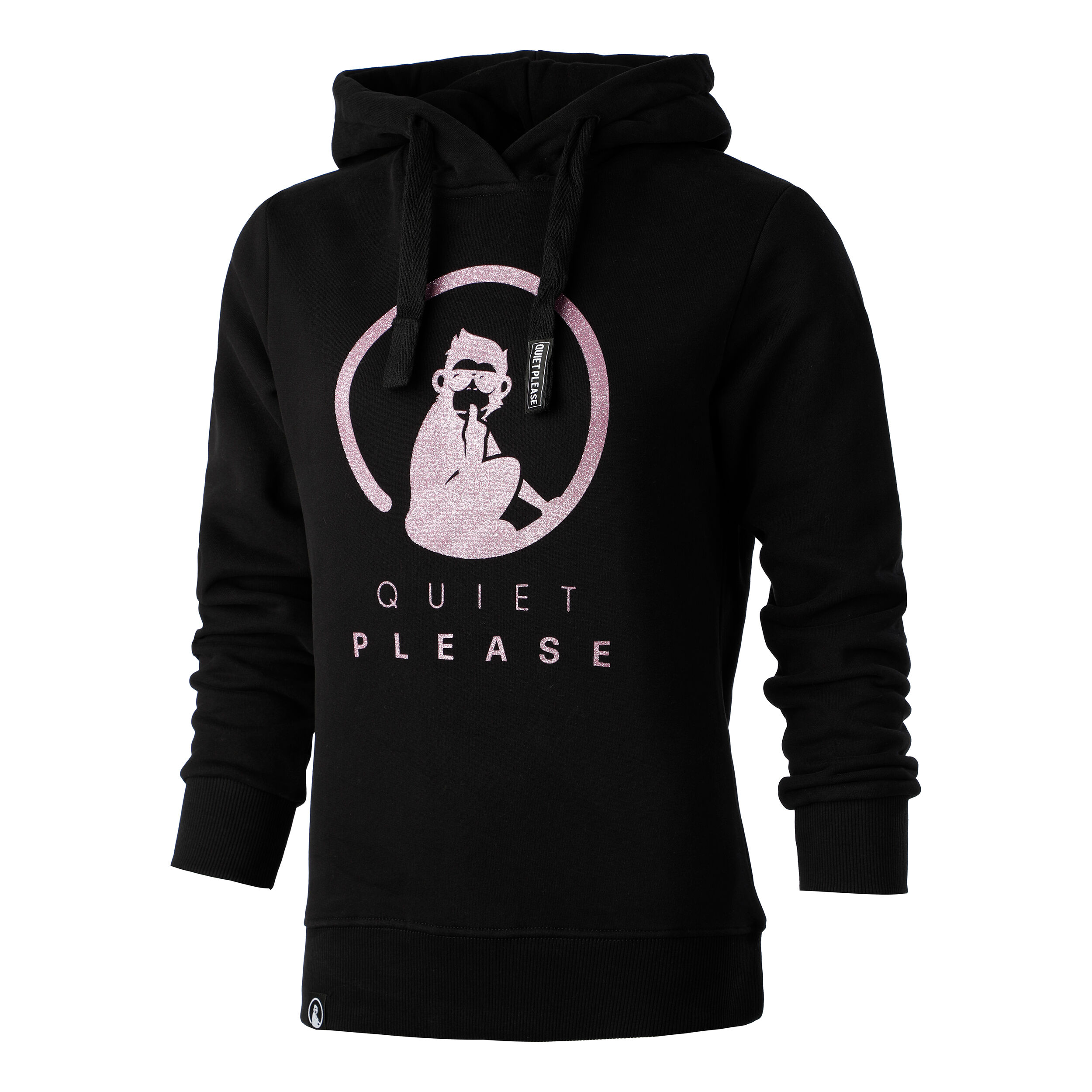 Baseline Logo Glitter Hoody Damen - Schwarz, Rosa