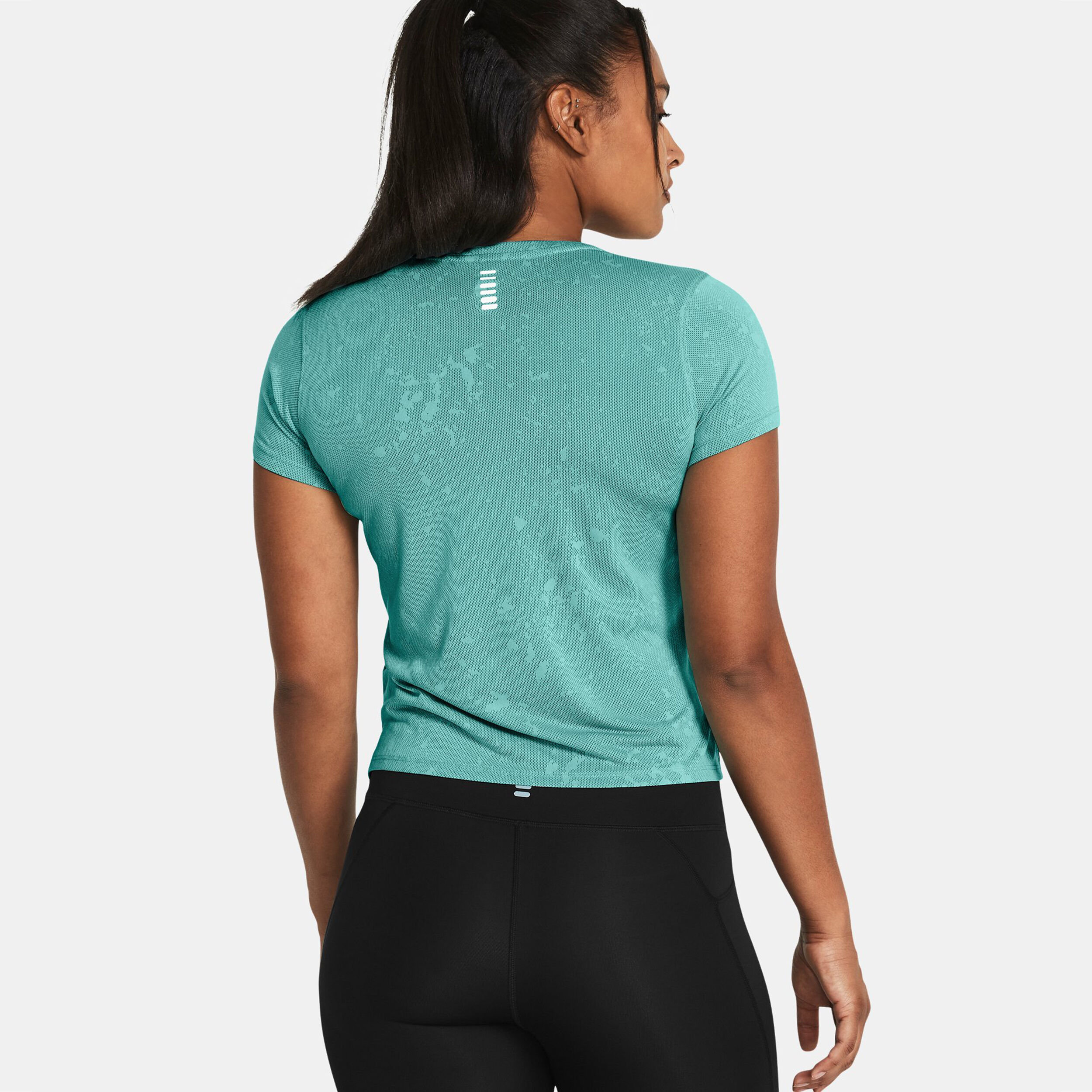 Streaker Splatter SS Laufshirt Damen - Türkis