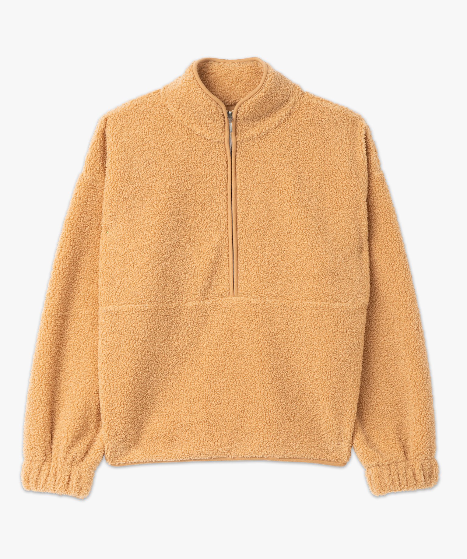 Sweat en maille bouclette avec col zippé femme beige | GEMO