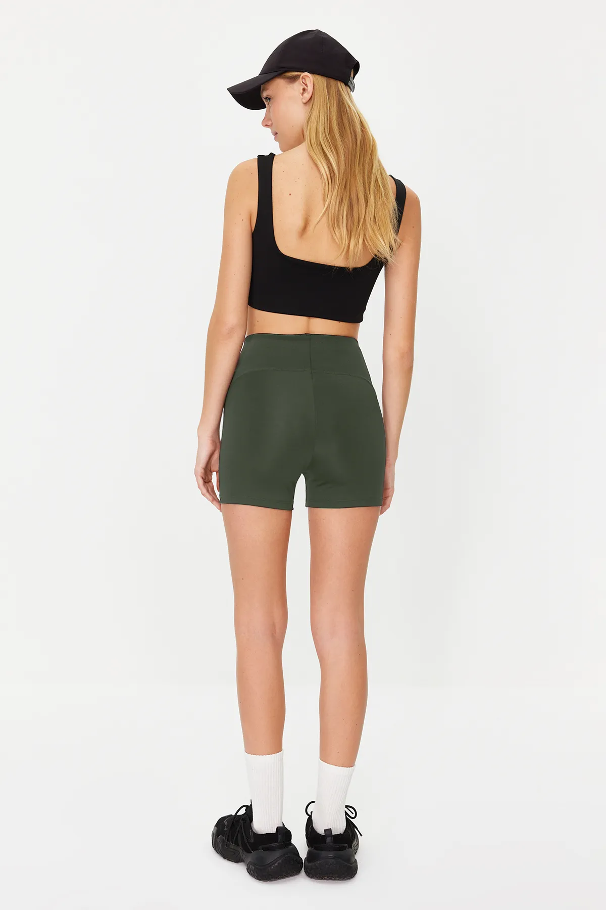 Trendyol Collection  Schwarz-Khaki 2er-Pack Restorer Strick-Sportshorts/kurze Leggings TWOSS21SR0698