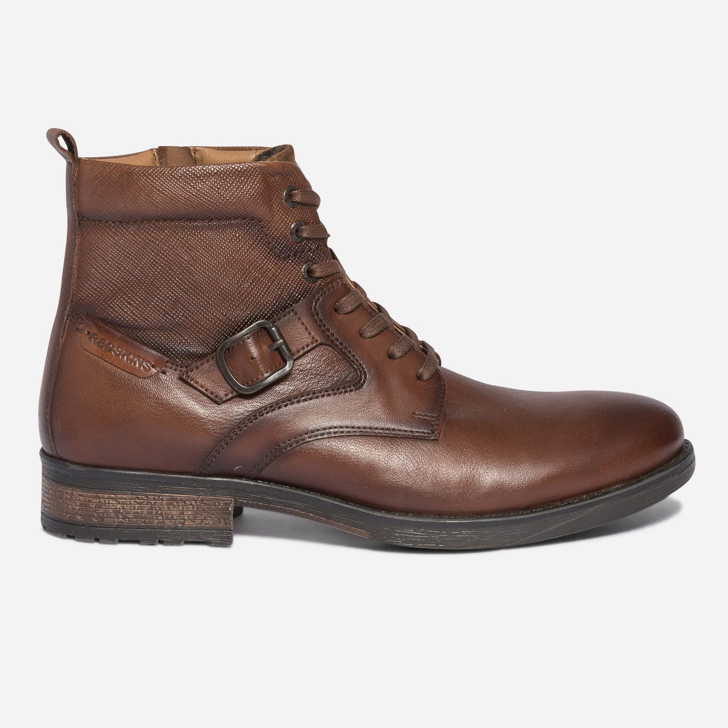 Boots à lacet REDSKINS marron en cuir
