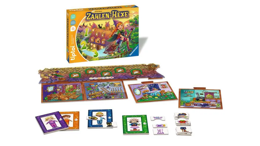 Ravensburger tiptoi - Spiel Zahlen-Hexe, Zählen lernen von 1 - 10 für Kinder ab 3 Jahren