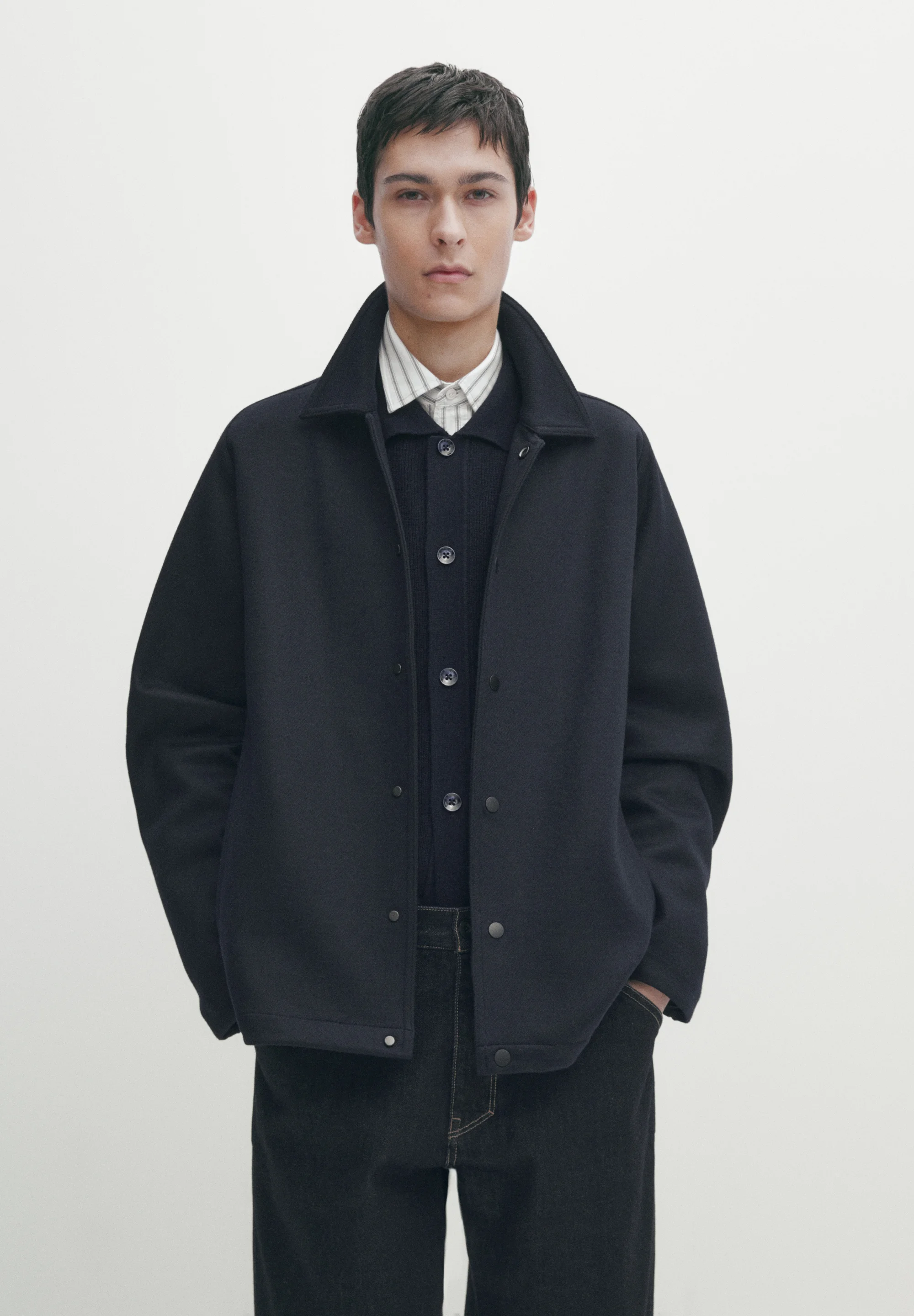 Massimo Dutti BLEND CON BOTONES A PRESIÓN - Chaqueta ligera